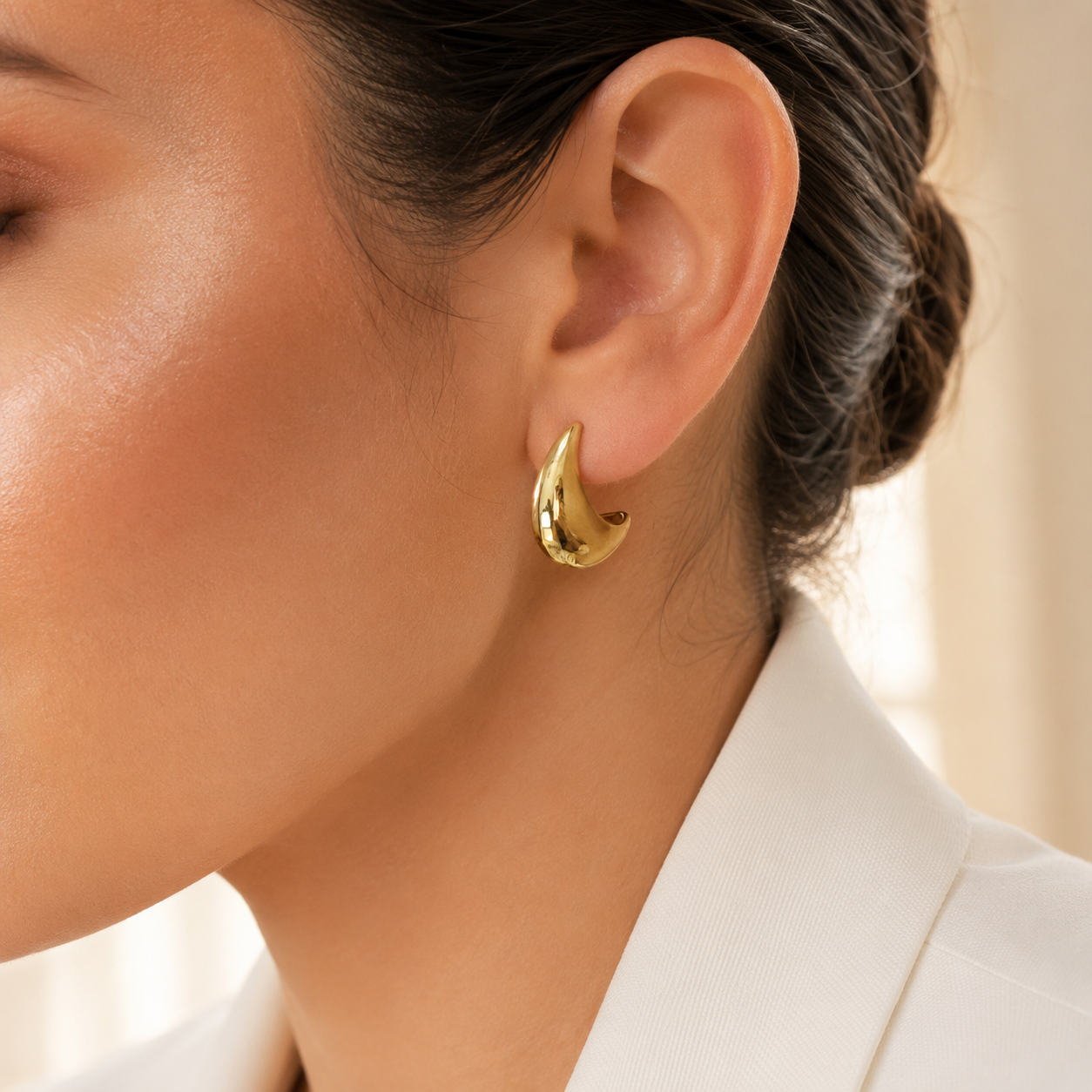 Aretes Luna Dorada