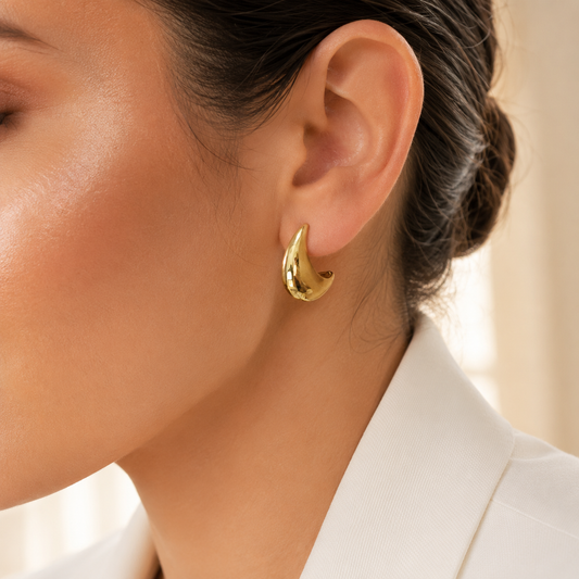 Aretes Luna Dorada